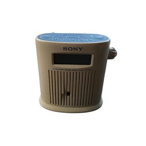 Sony ICF-S79V Shower Mate 4-Band Weather FM AM Radio Clock Timer Works Vintage